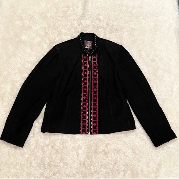 Double D Ranch Jackets & Blazers - Double D Ranch Leather Beaded Jacket - Size Large